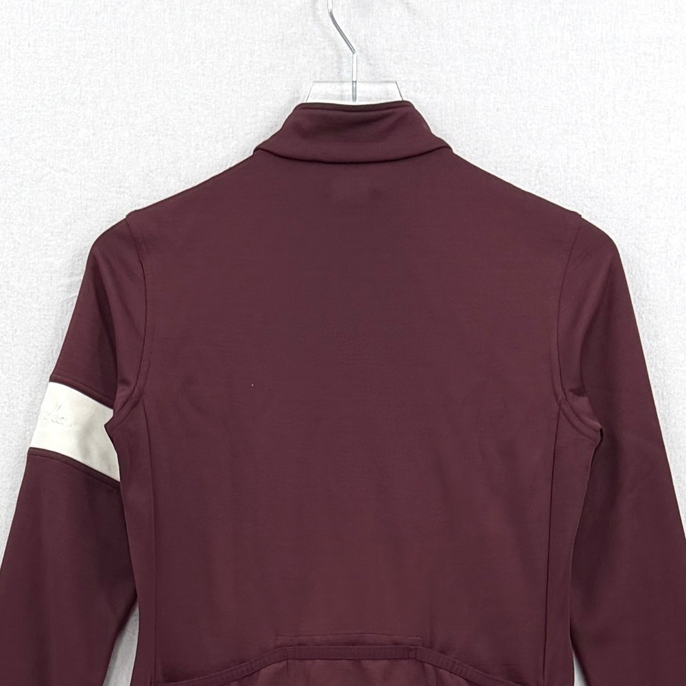 RAPHA Long Sleeve Jersey Women Medium Burgundy Cycling Merino Wool Blend Zip Up - Picture 8 of 16